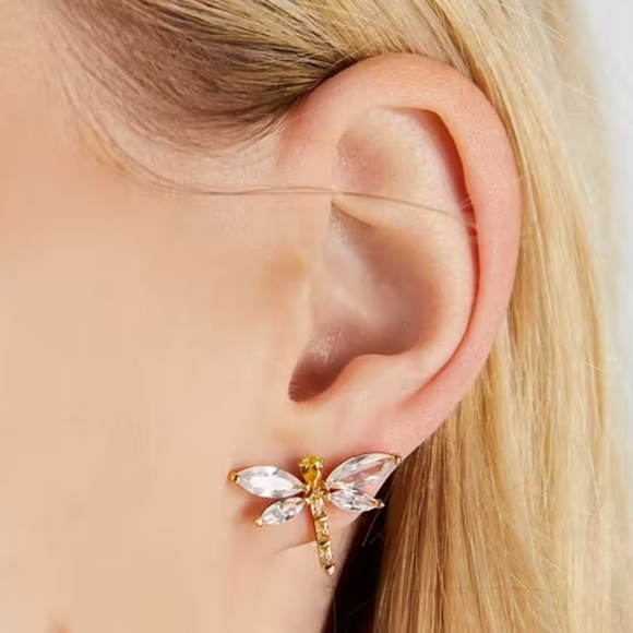 Kate Spade Greenhouse Dragonfly Studs NIB - Picture 3 of 5